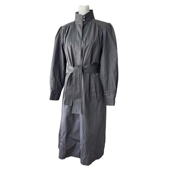 London Fog Jackets & Blazers - Vintage ‘80s London Fog Gray Button Front Belted Raincoat